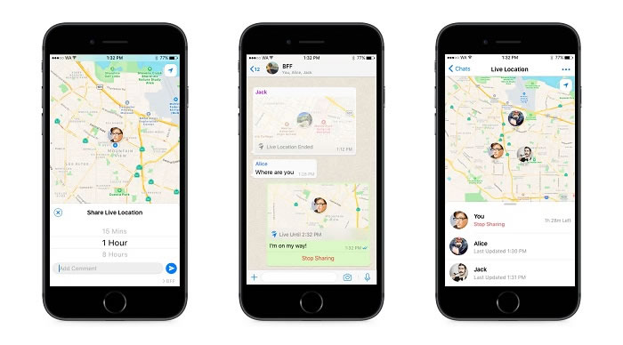 WhatsApp推出共享实时位置
